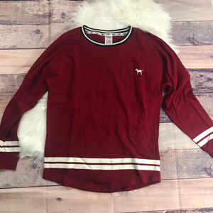 PINK Victoria's Secret Varsity Crew Maroon - XS